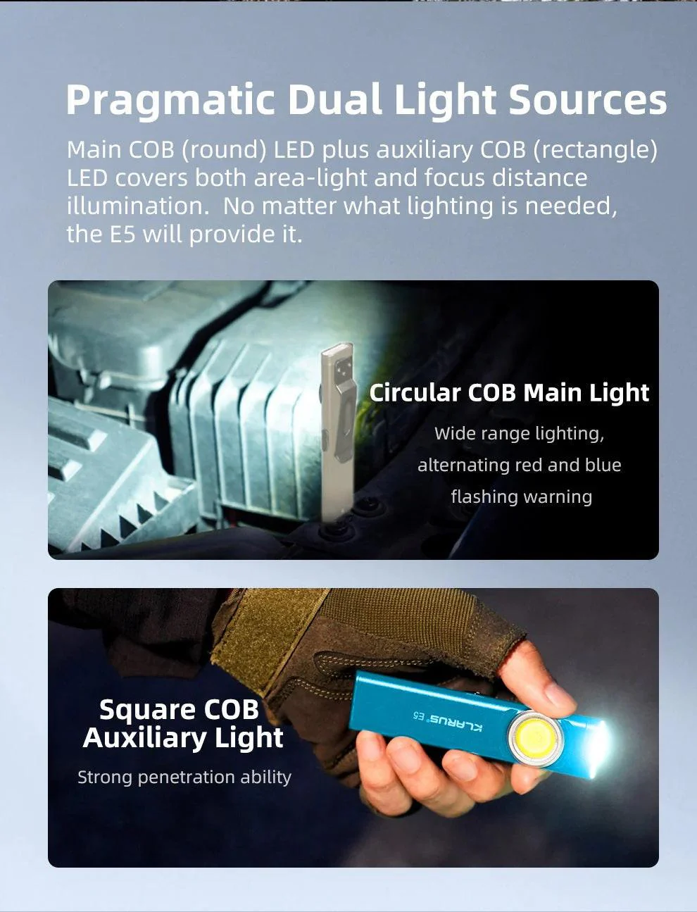 KLARUS E5 USB-C Rechargeable EDC Flashlight (600 Lumens, Magnetic Base) - Image 13