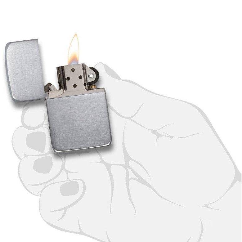 Zippo 1941 Replica Brushed Chrome Lighter (Engraving Ready) - Image 4
